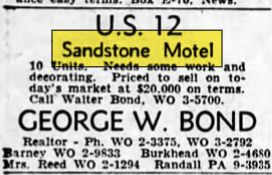 Sandstone Motel - June 1954 Ad (newer photo)